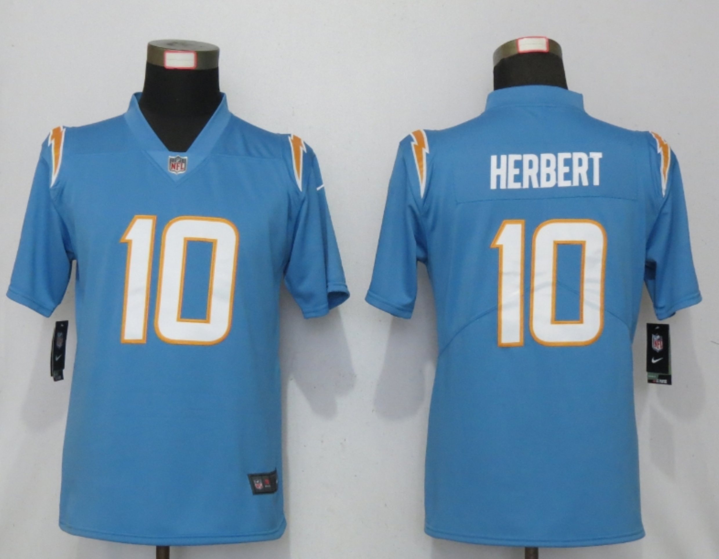 Women New Nike San Diego Chargers #10 Herbert Powder Blue Los Angeles 2020 NFL Draft First Round Pick Elite Playe->los angeles chargers->NFL Jersey